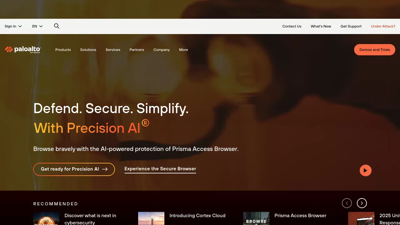 Screenshot of Palo Alto Networks Precision AI