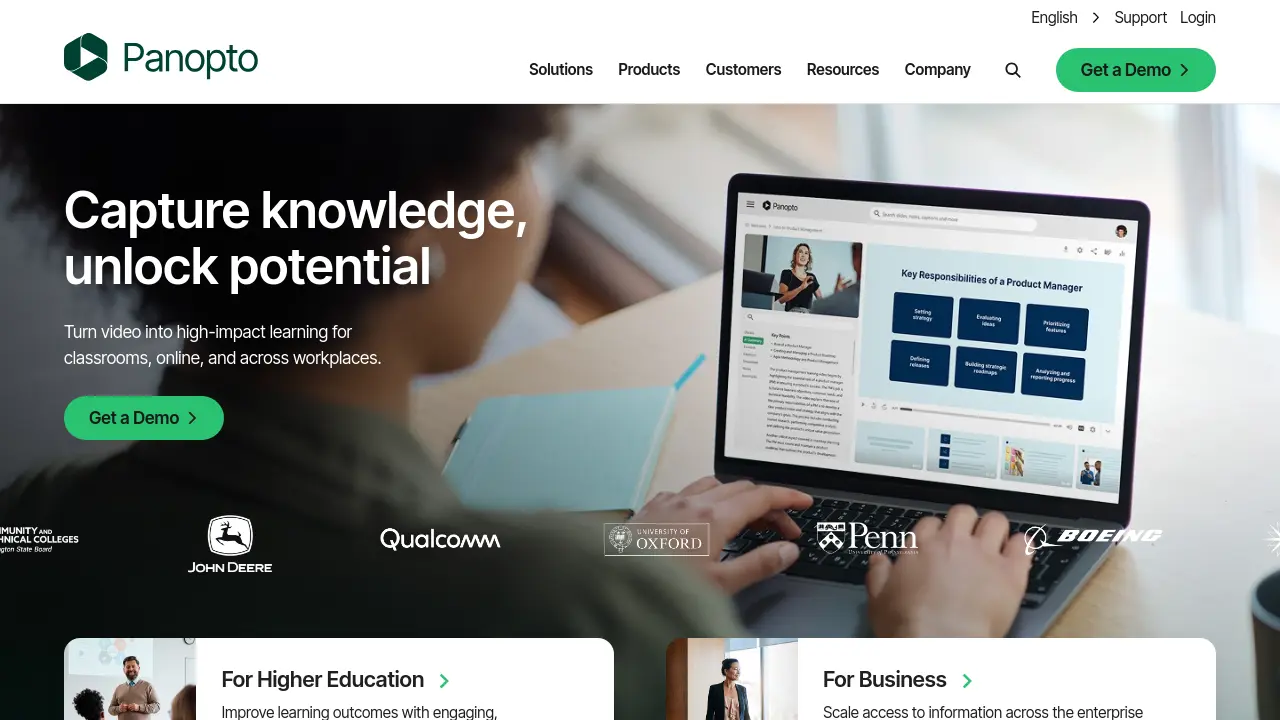 Screenshot of Panopto