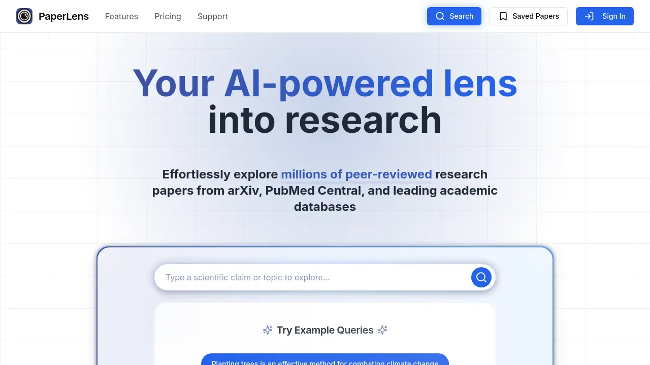 Screenshot of PaperLens