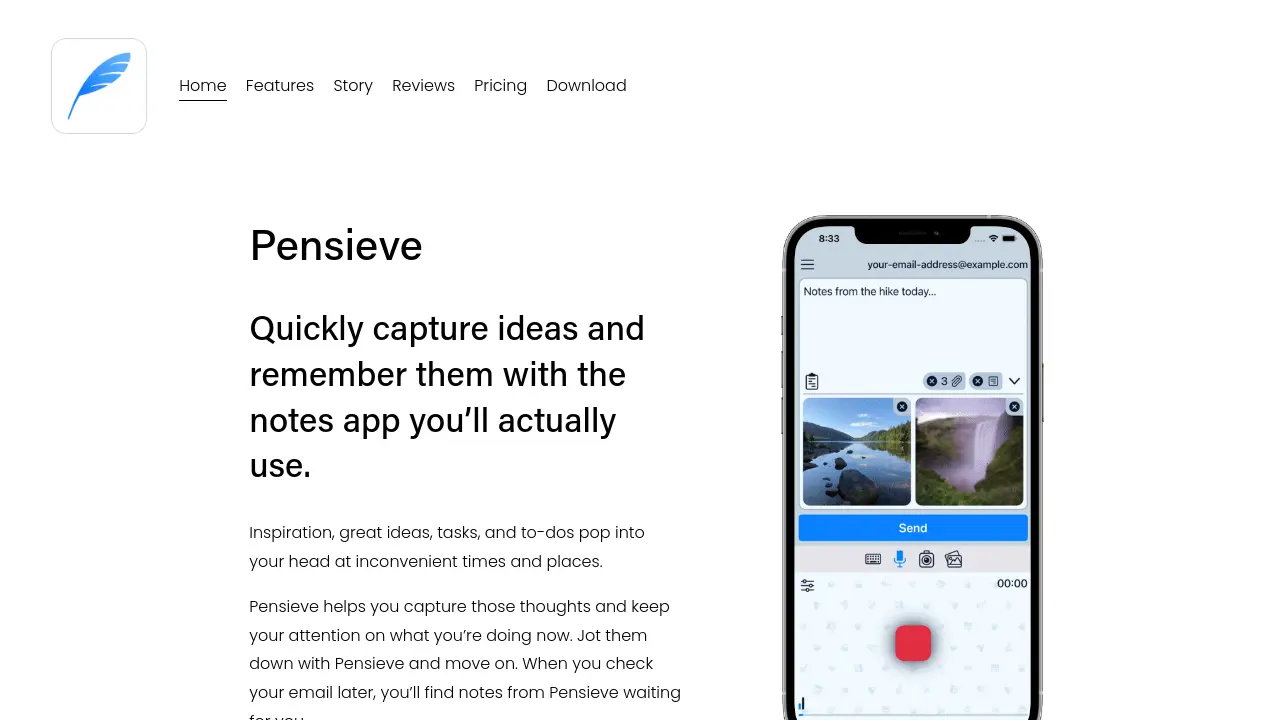 Screenshot of Pensieve