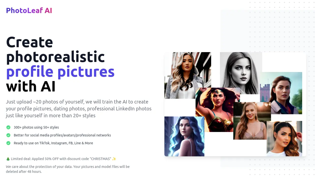 Screenshot of PhotoLeaf AI