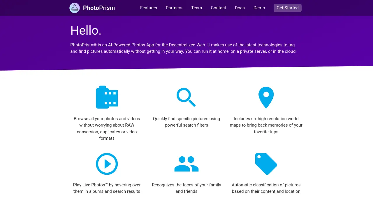 Screenshot of PhotoPrism