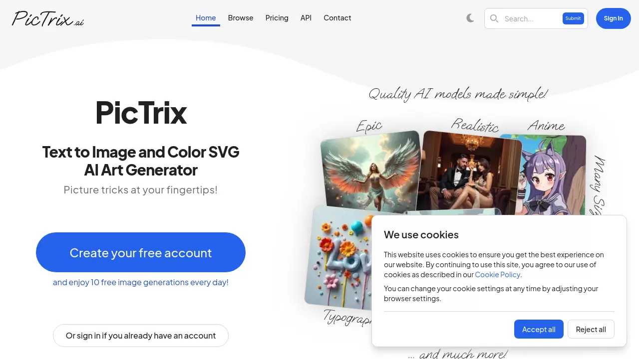 Screenshot of PicTrix
