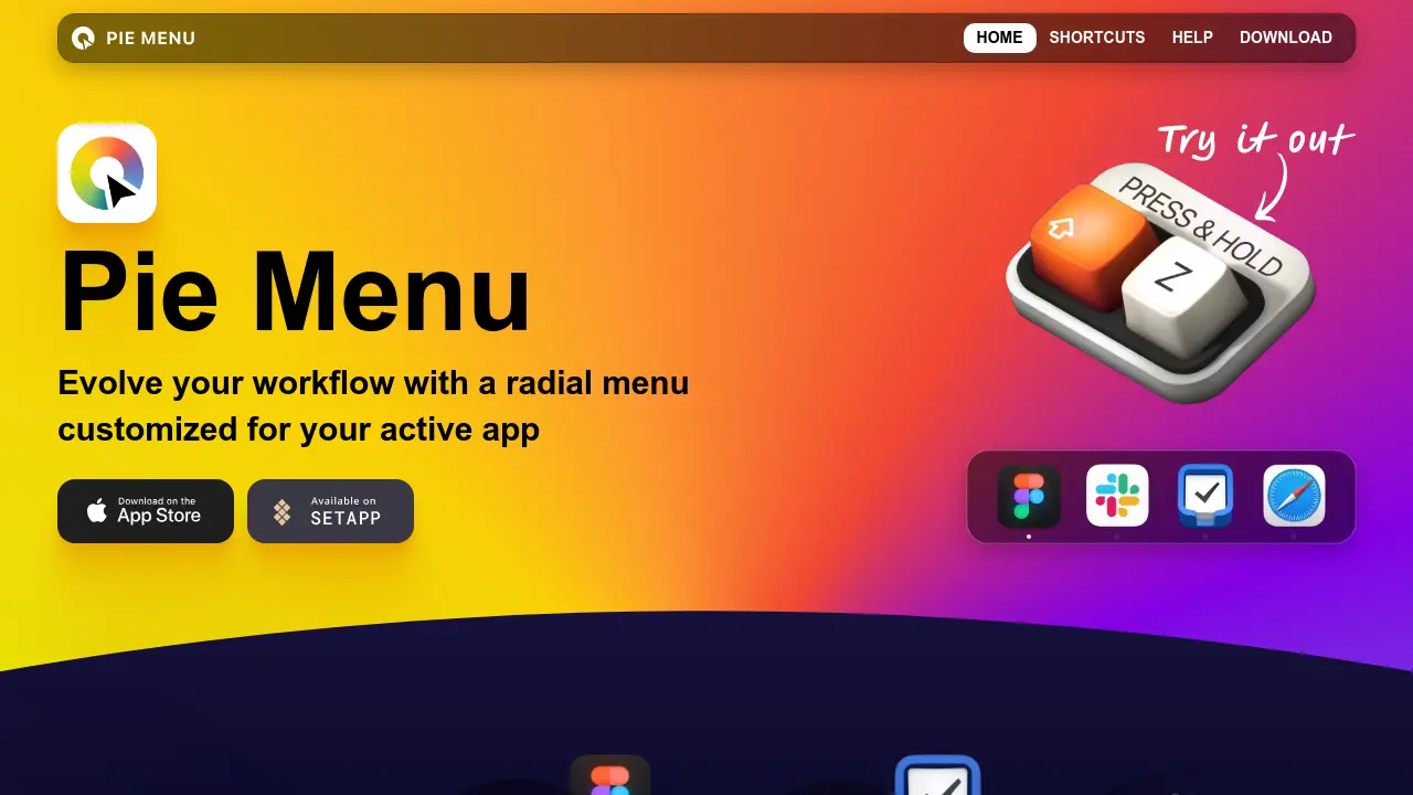 Screenshot of Pie Menu