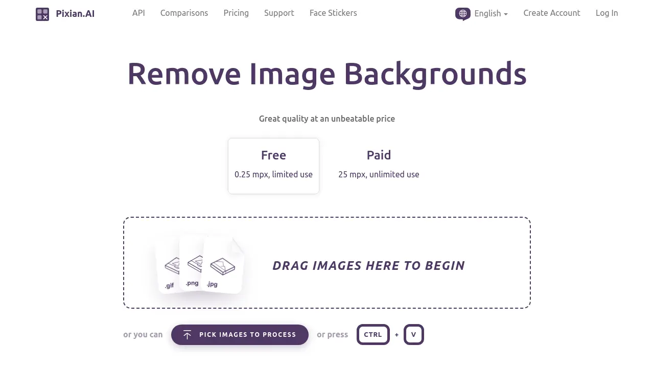 Screenshot of Pixian.AI
