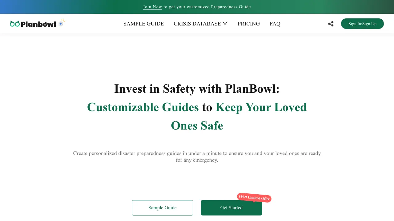 Screenshot of PlanBowl