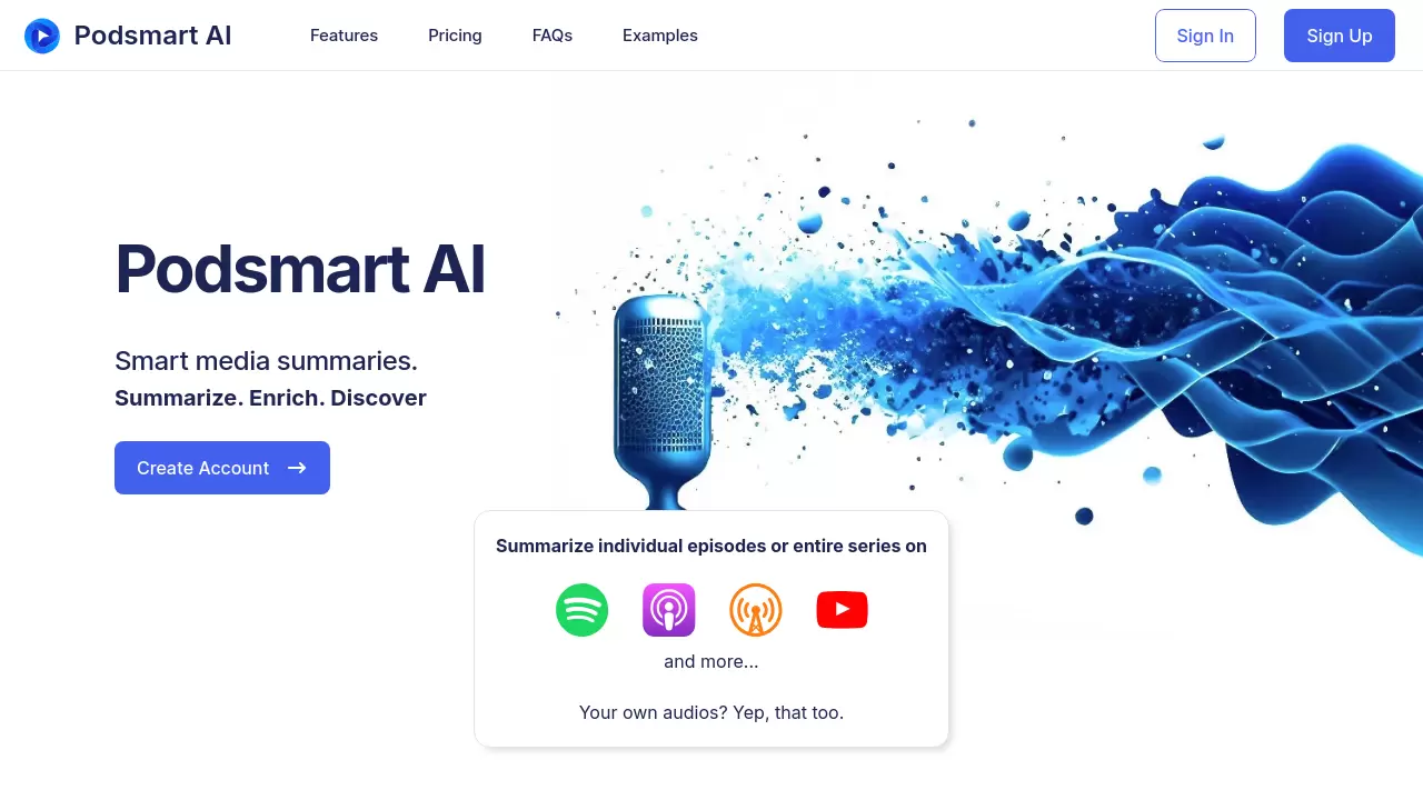 Screenshot of Podsmart AI