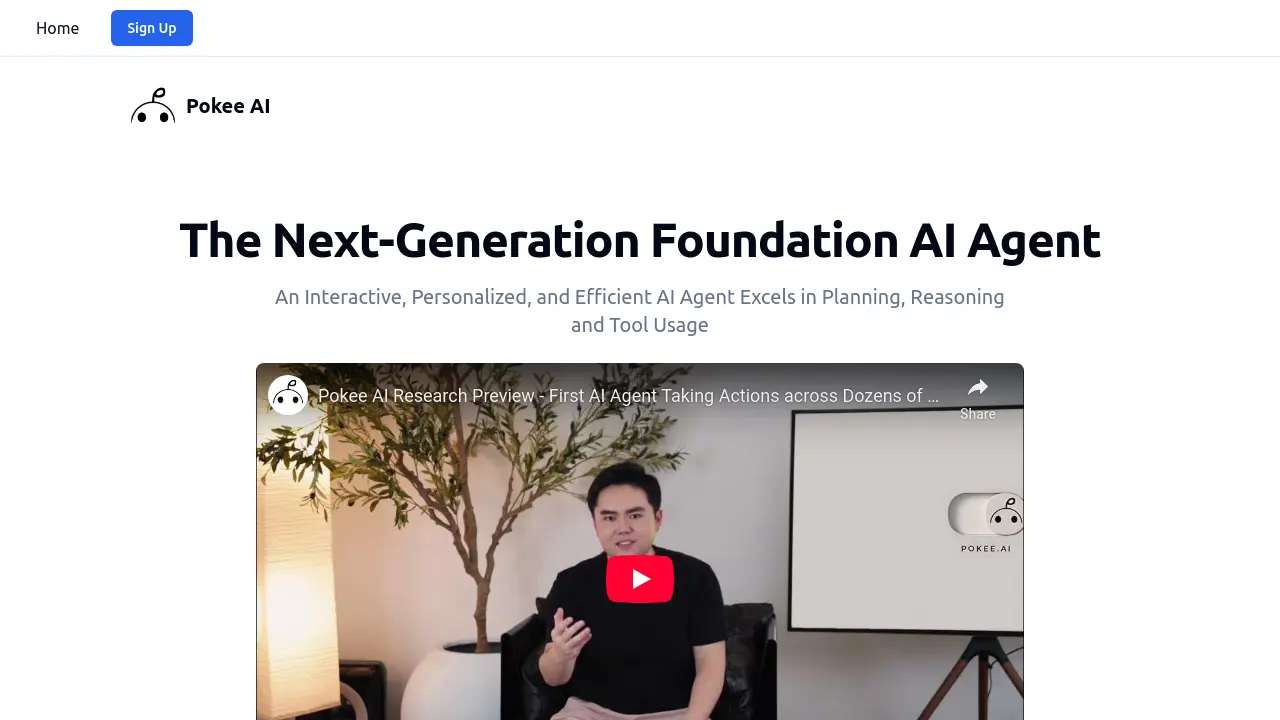 Screenshot of Pokee AI