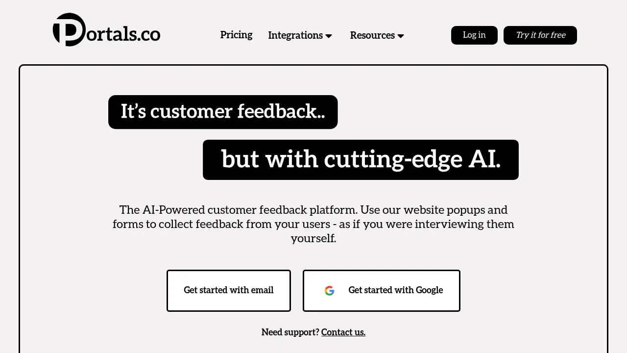 Screenshot of Portals.co