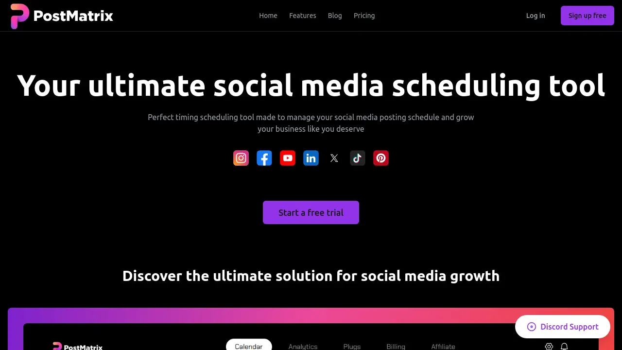 Screenshot of Postmatrix