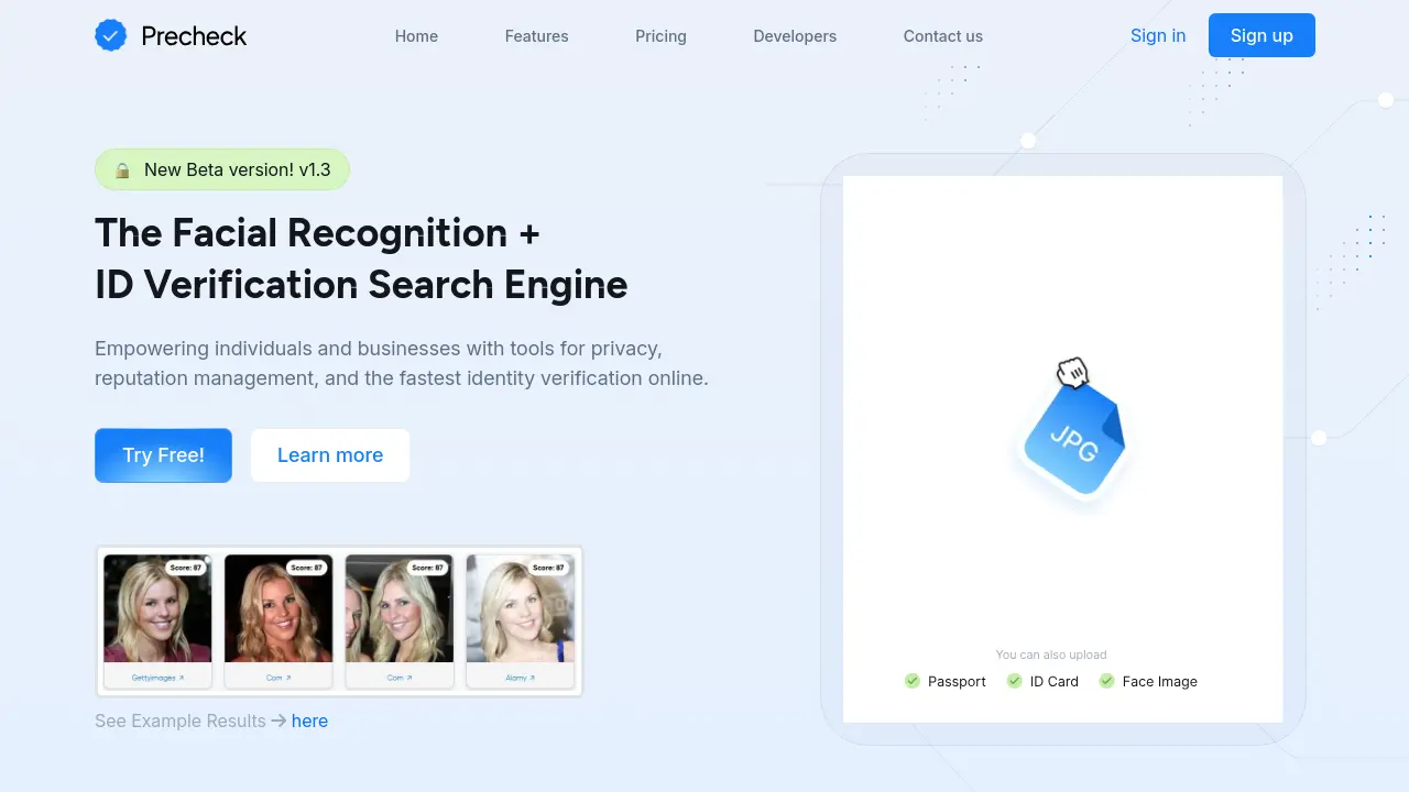 Screenshot of Precheck.ai