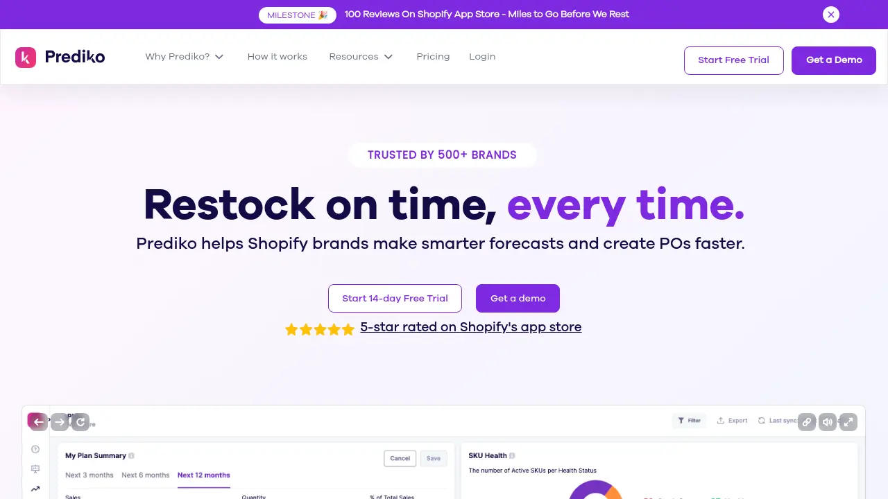 Screenshot of Prediko