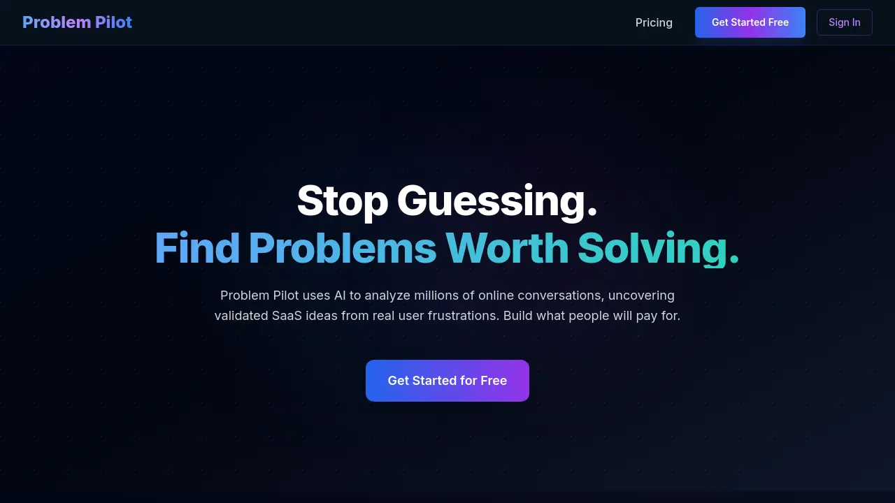 Screenshot of Problem Pilot