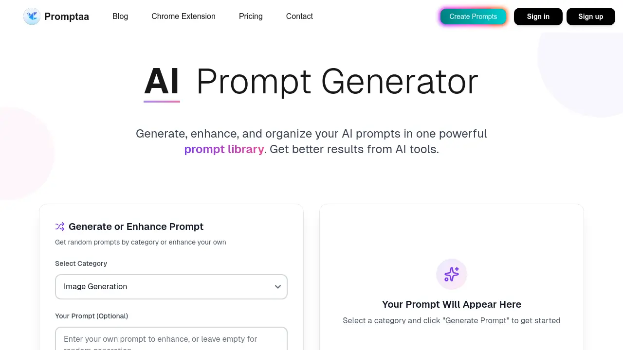 Screenshot of Promptaa