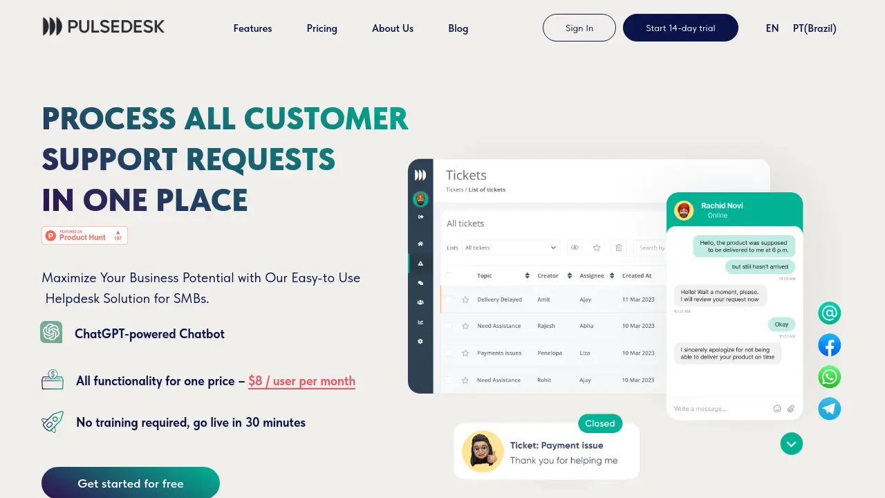 Screenshot of Pulsedesk