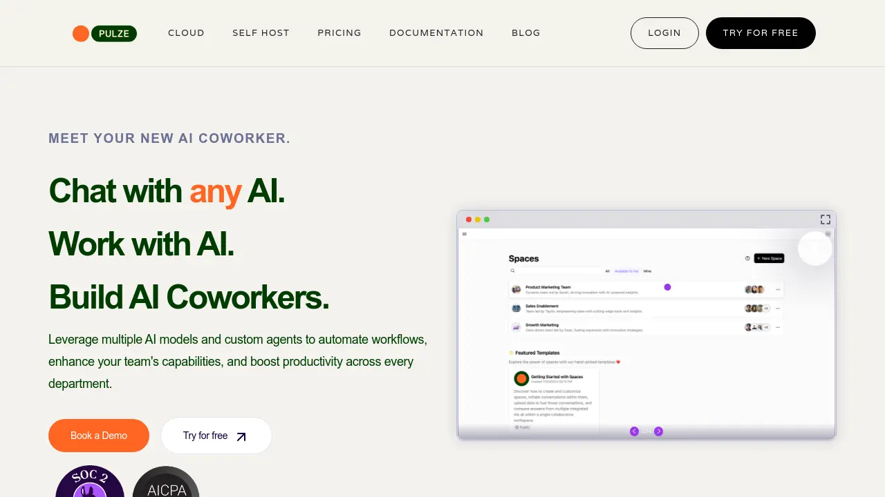 Screenshot of Pulze.ai