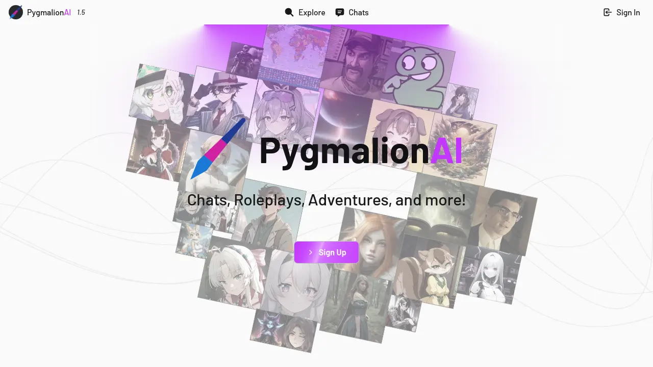 Screenshot of PygmalionAI