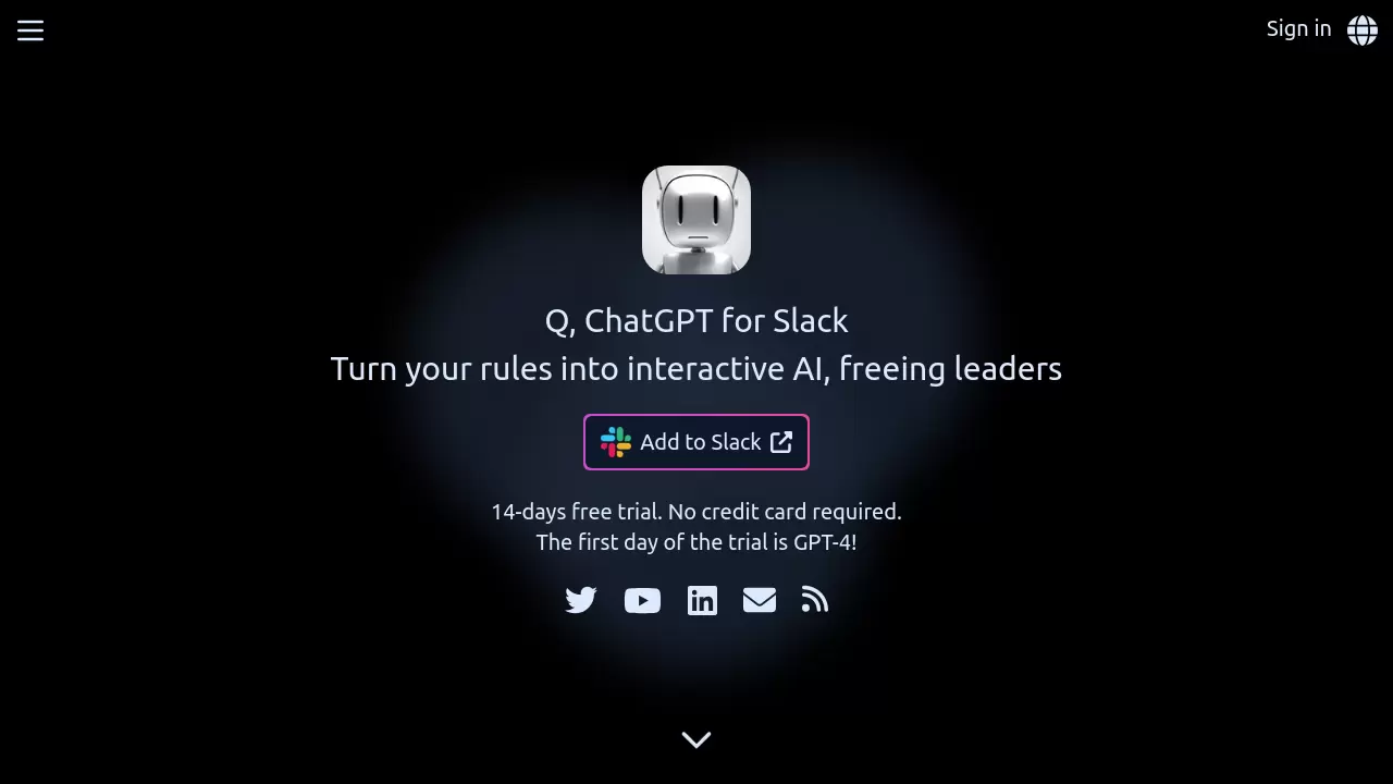 Screenshot of Q, ChatGPT for Slack