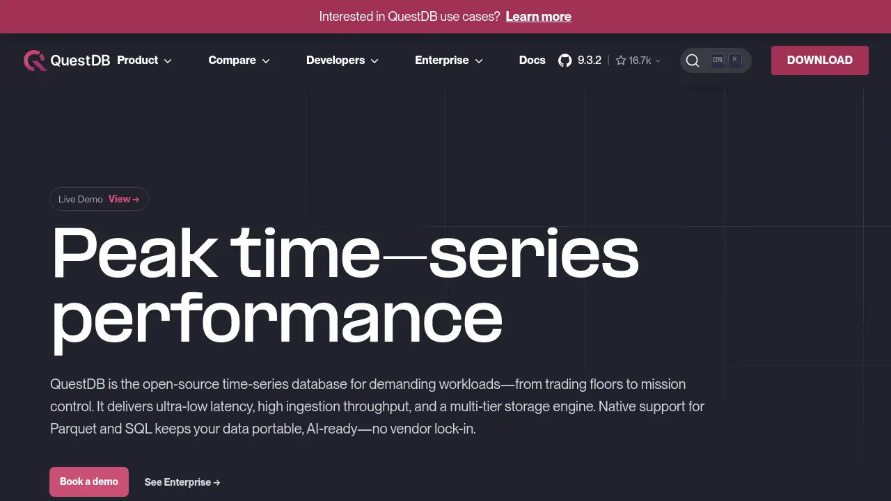 Screenshot of QuestDB