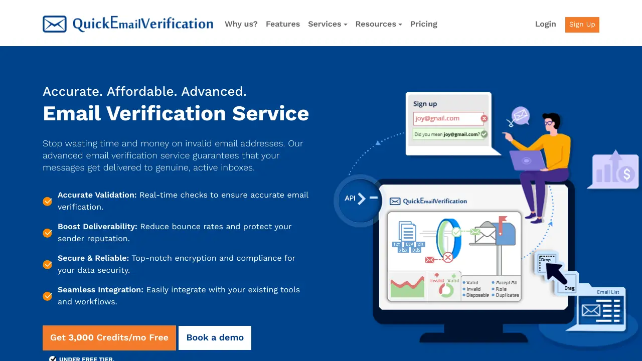 Screenshot of QuickEmailVerification