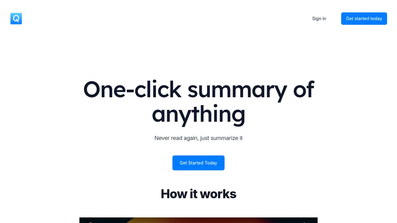 Screenshot of QuickReadAI