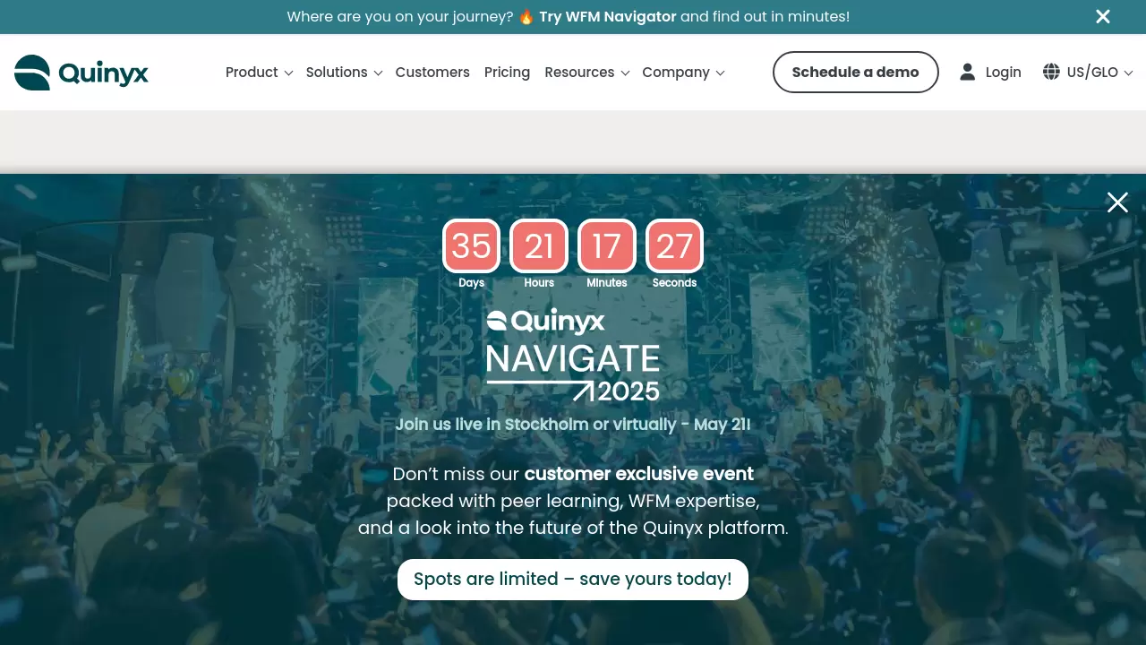 Screenshot of Quinyx