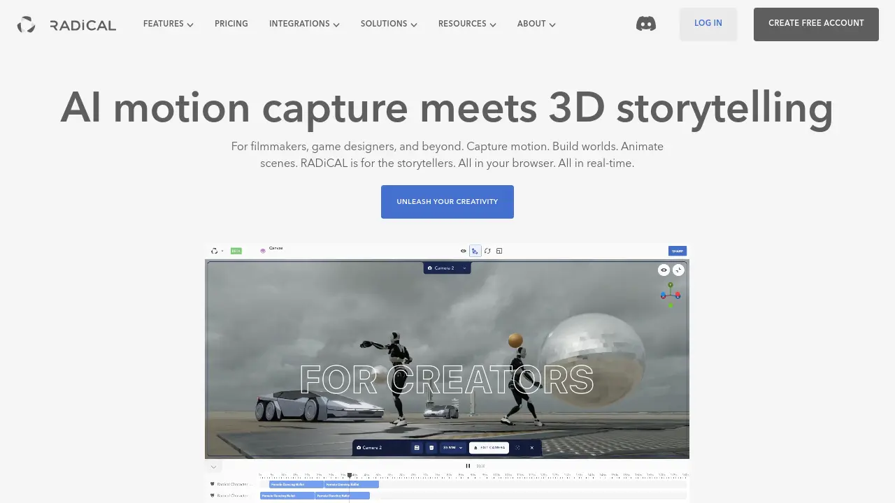 Screenshot of radicalmotion.com