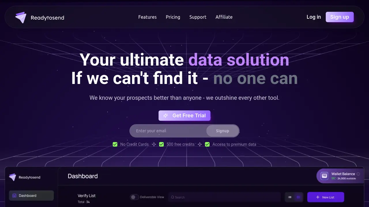 Screenshot of Readytosend.ai