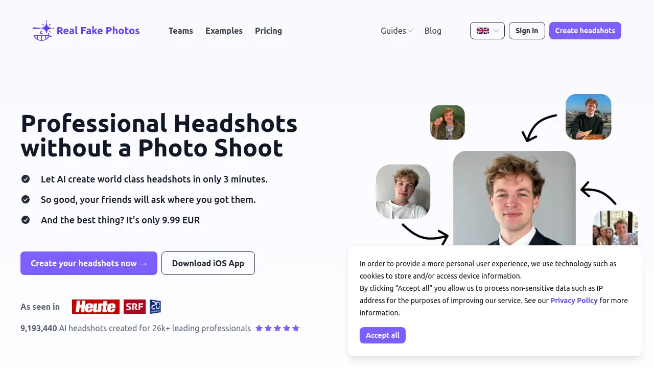 Screenshot of Real Fake Photos