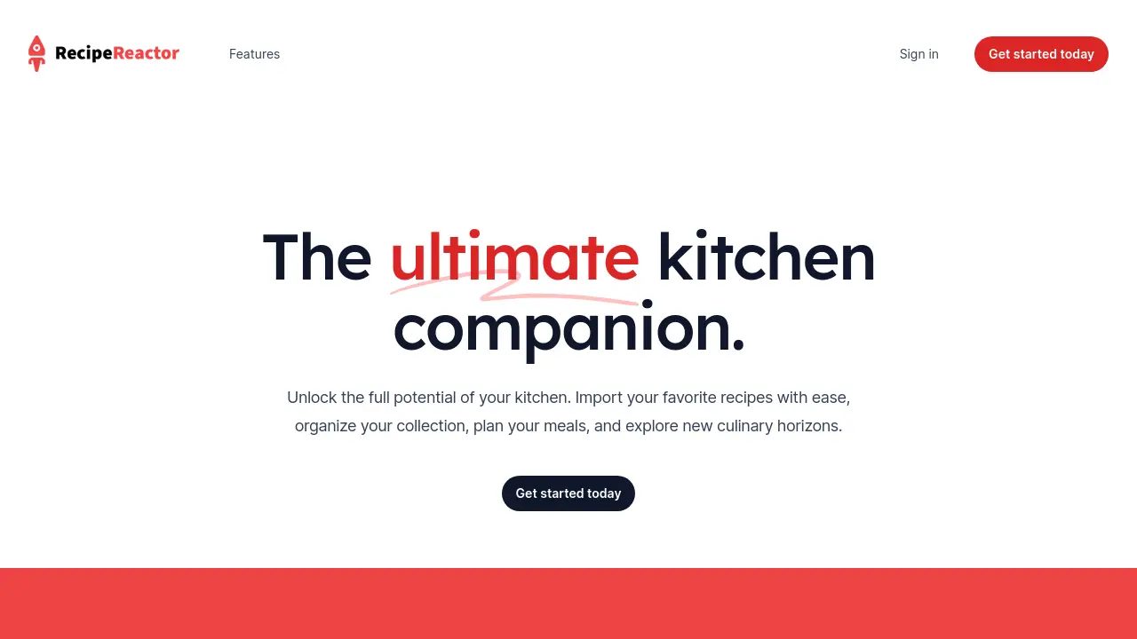 Screenshot of Recipe Reactor
