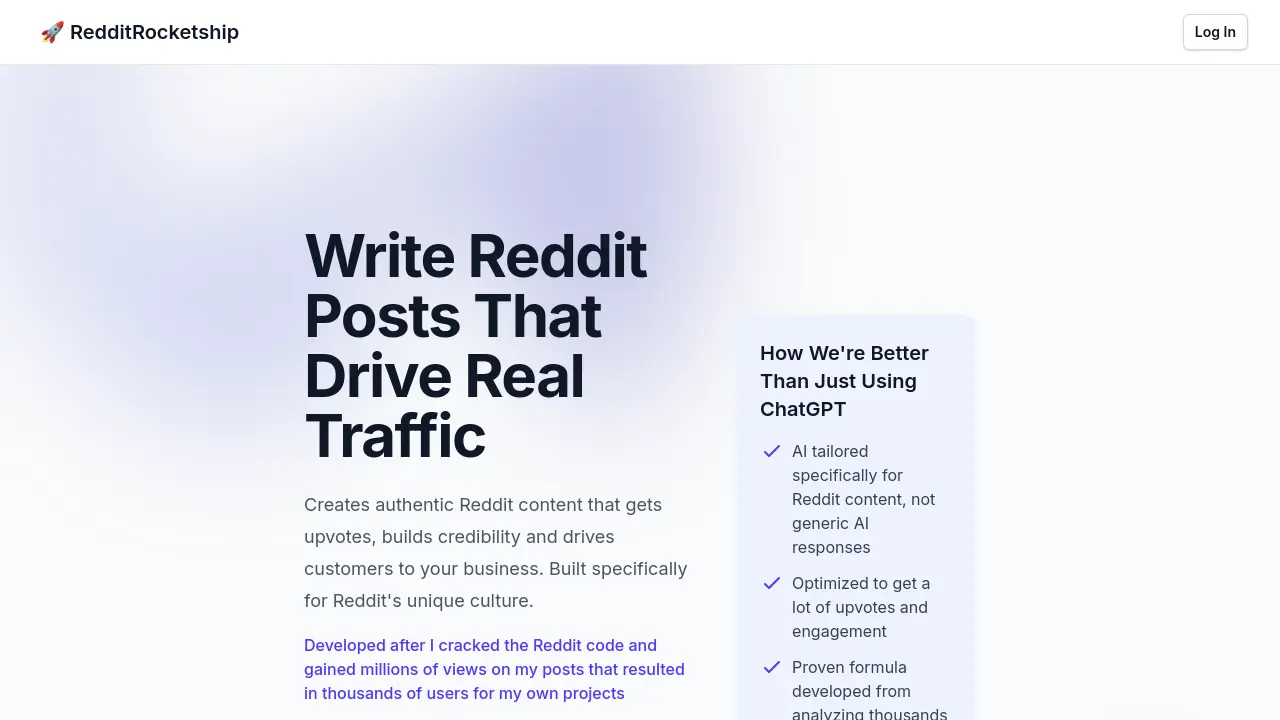 Screenshot of RedditRocketship