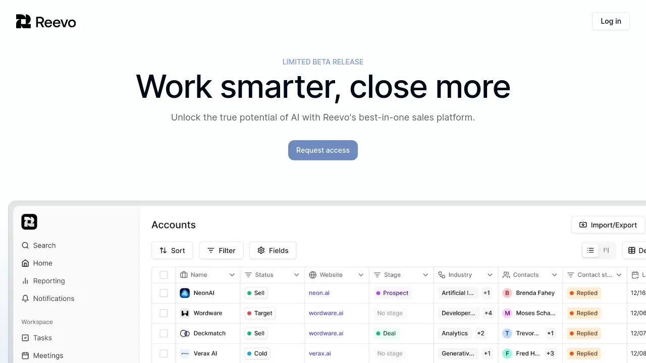Screenshot of Reevo