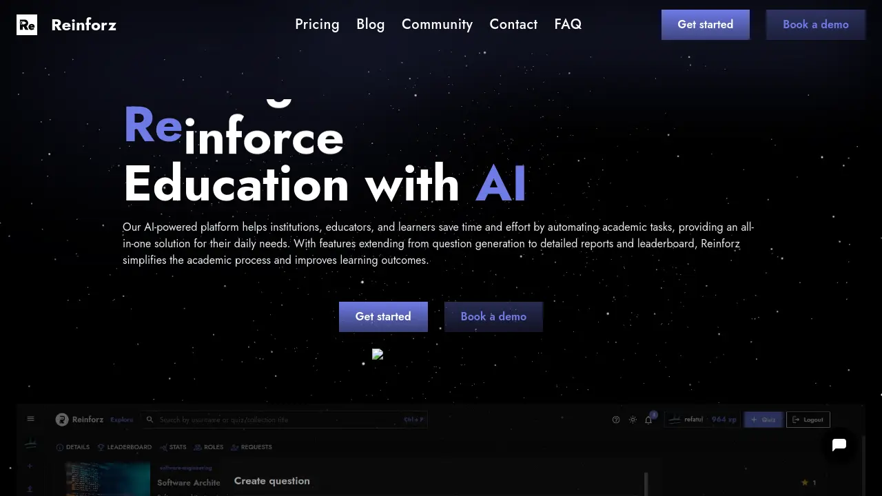 Screenshot of Reinforz