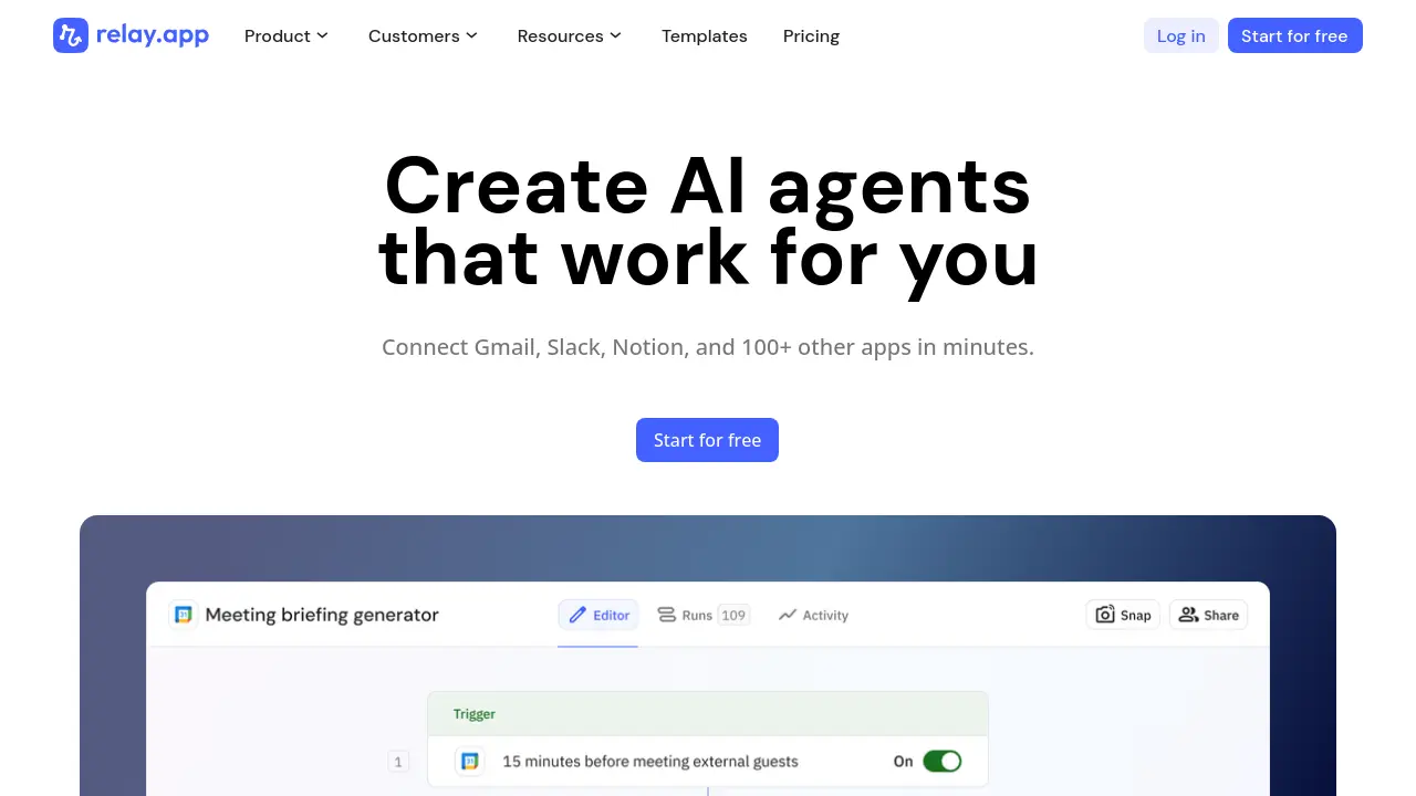 Screenshot of Relay.app