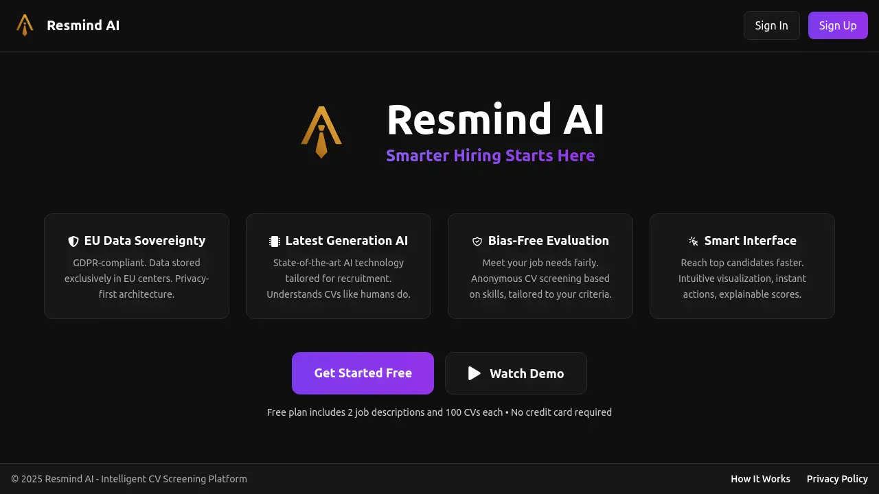 Screenshot of Resmind AI