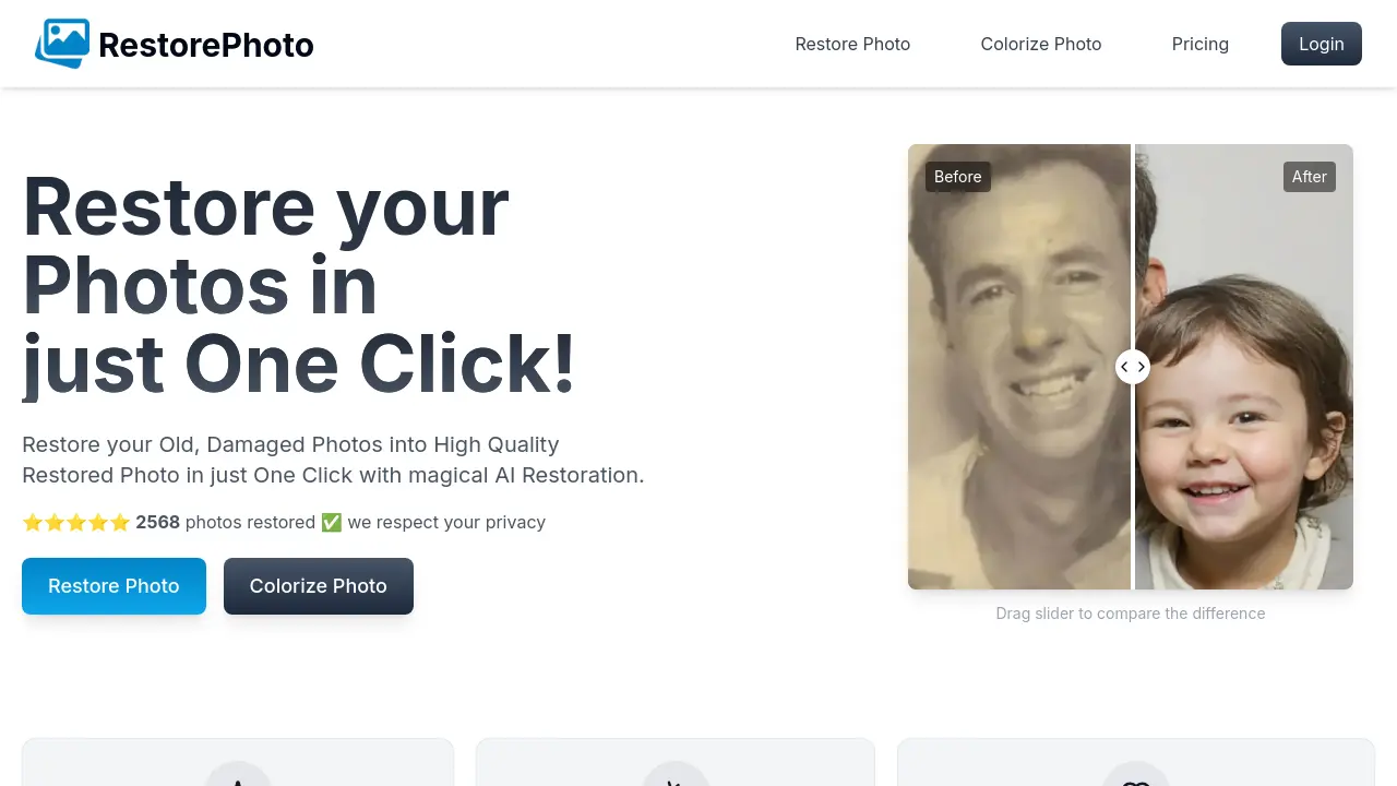 Screenshot of RestorePhoto