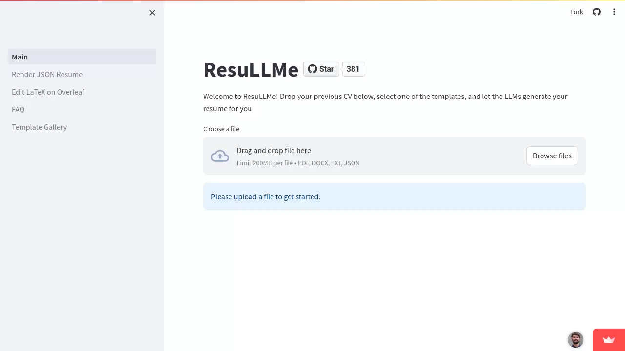 Screenshot of ResuLLMe