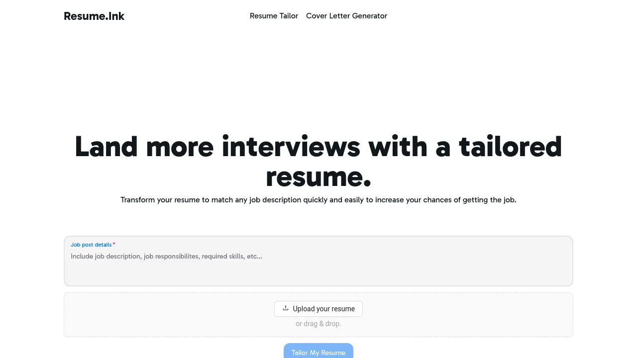 Screenshot of Resume.Ink