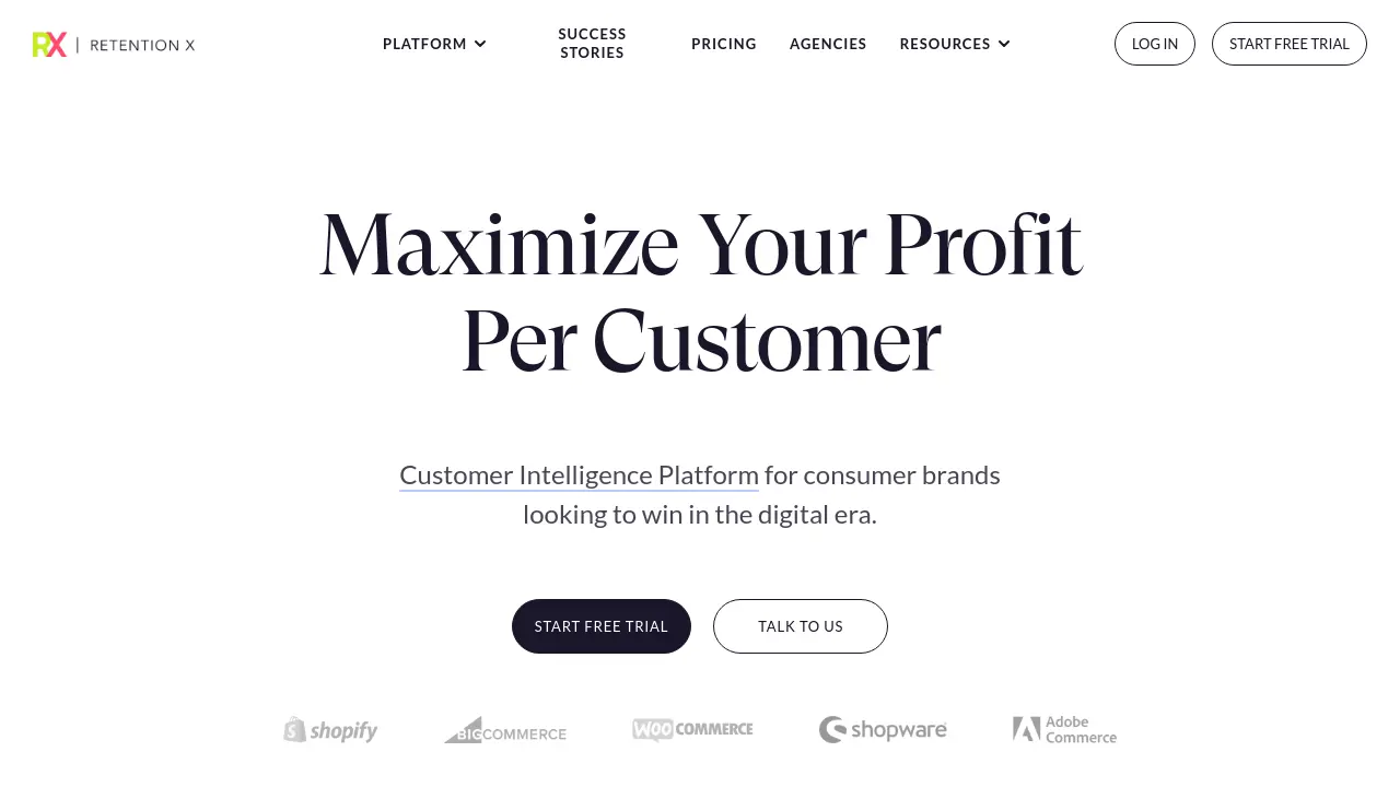 Screenshot of RetentionX