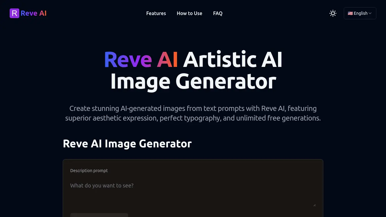 Screenshot of Reve AI