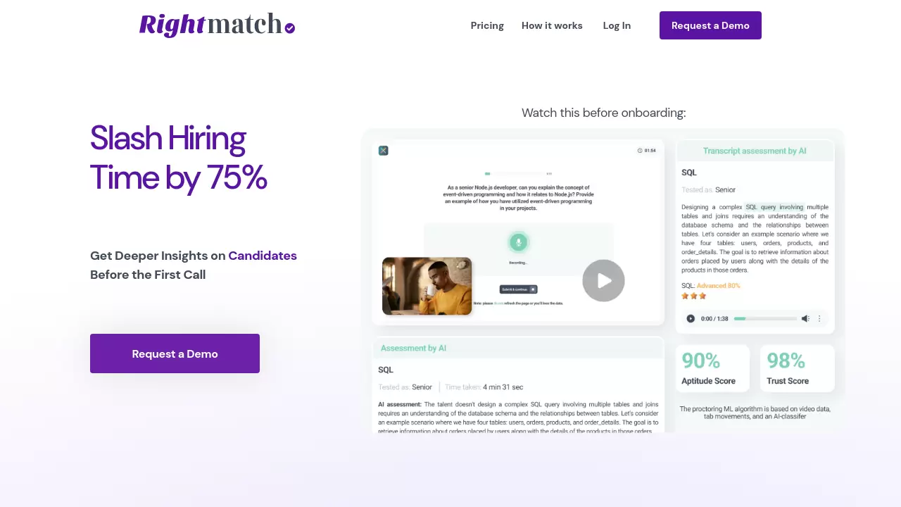 Screenshot of RightMatch AI