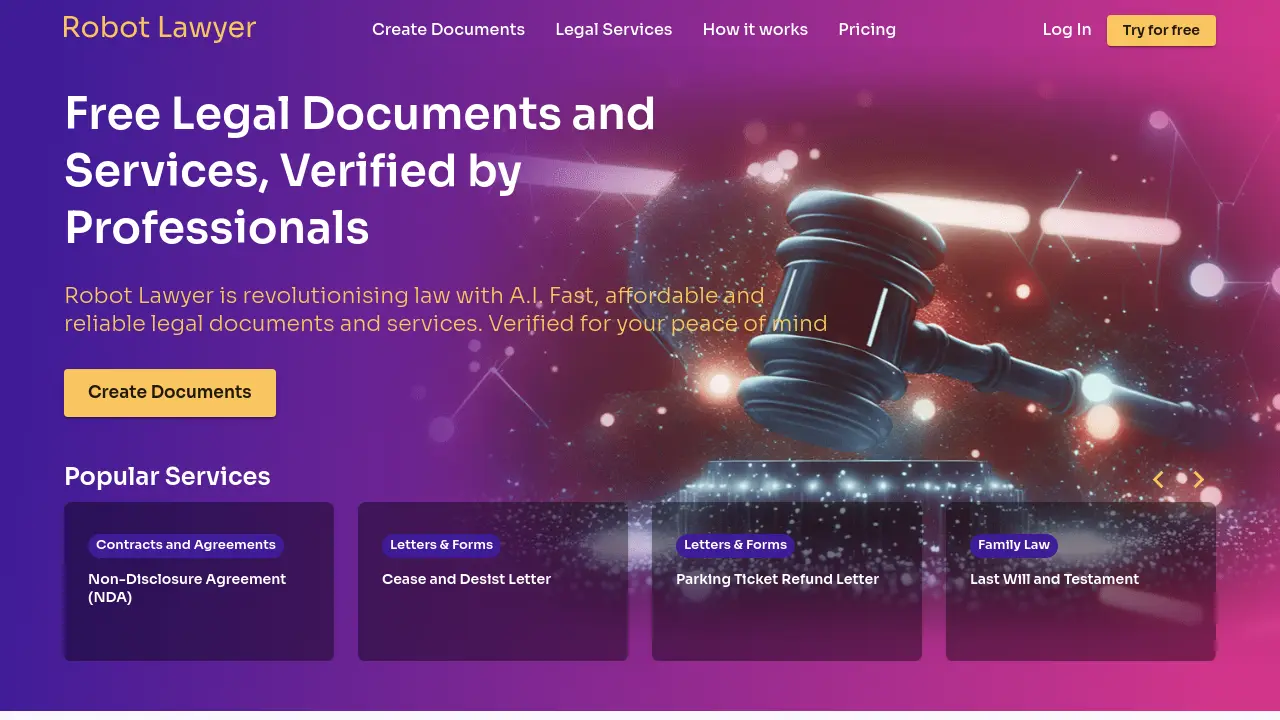 Screenshot of Robot Lawyer