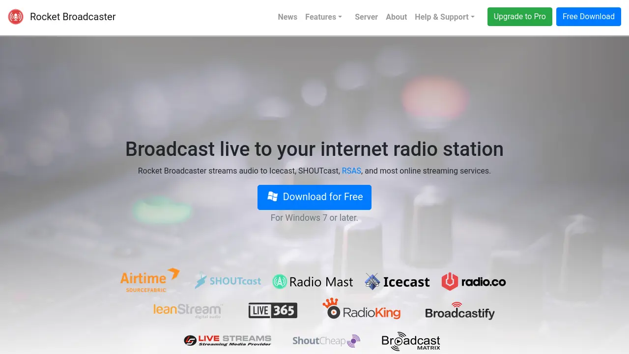Screenshot of Rocket Broadcaster