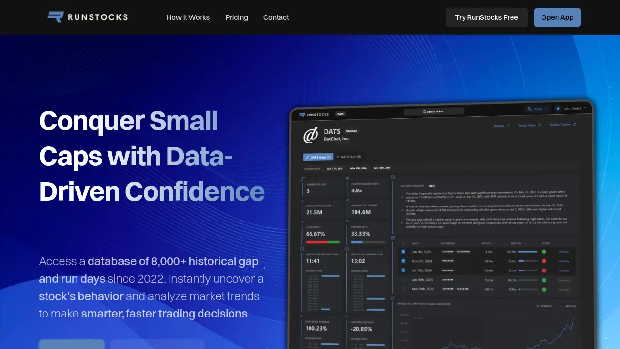 Screenshot of RunStocks