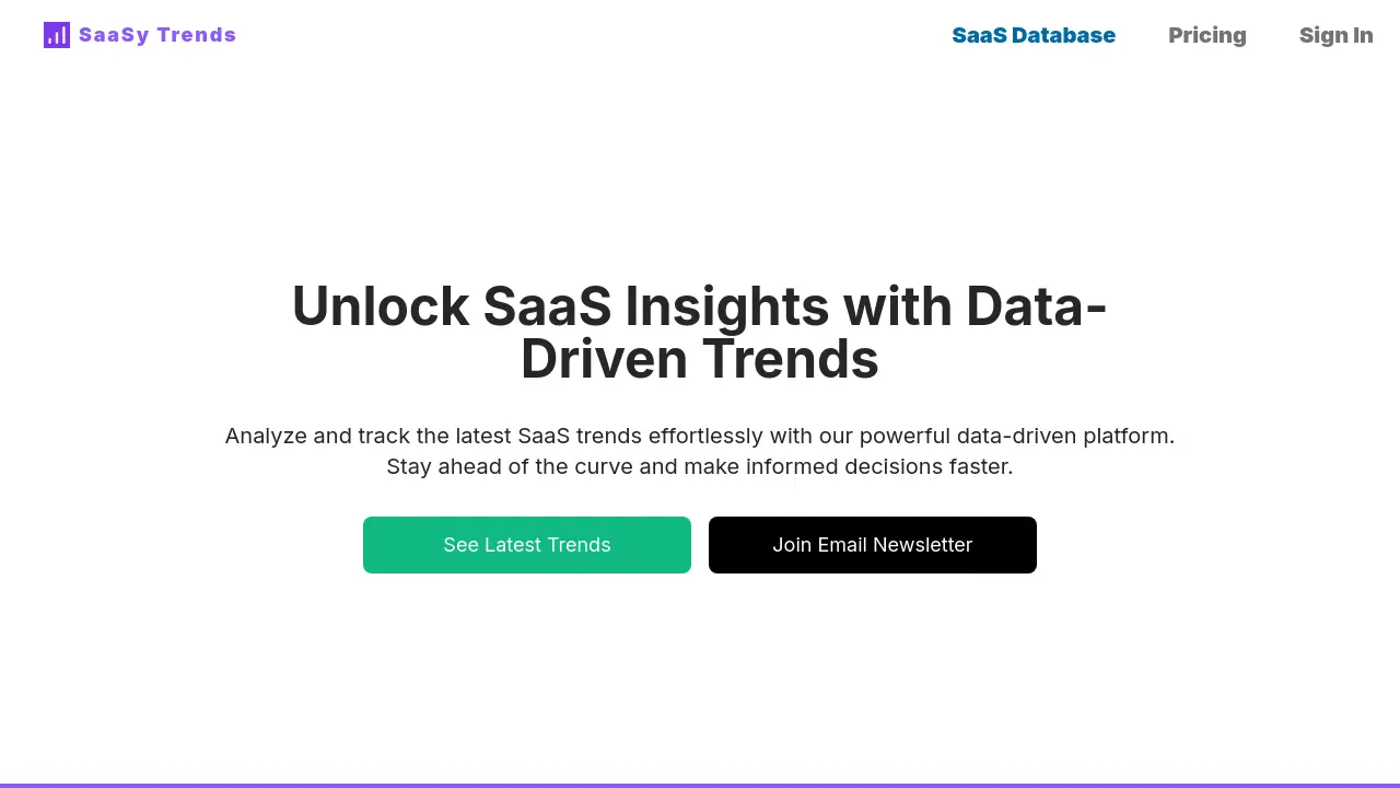 Screenshot of SaaSy Trends