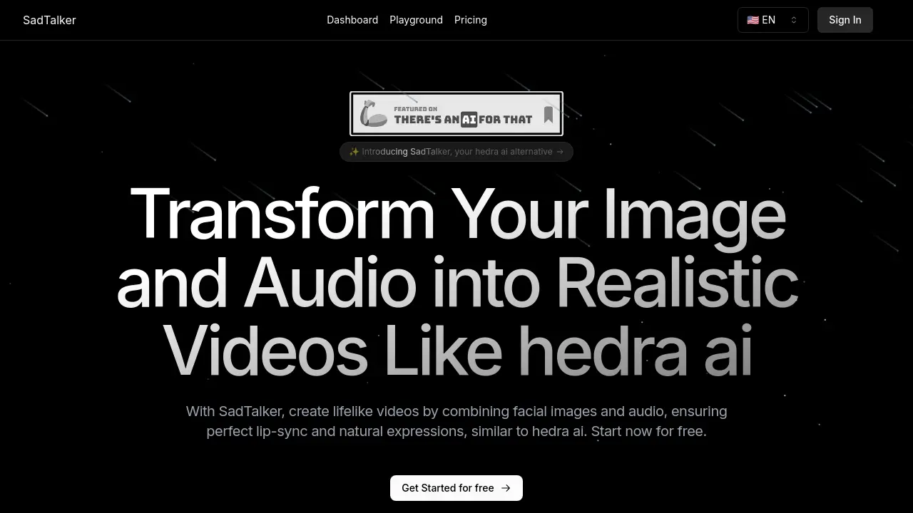 Screenshot of SadTalker