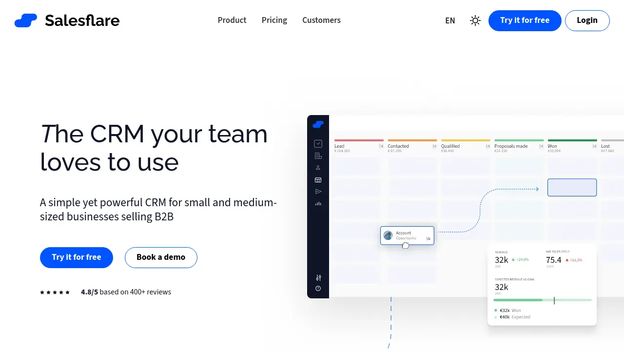 Screenshot of Salesflare