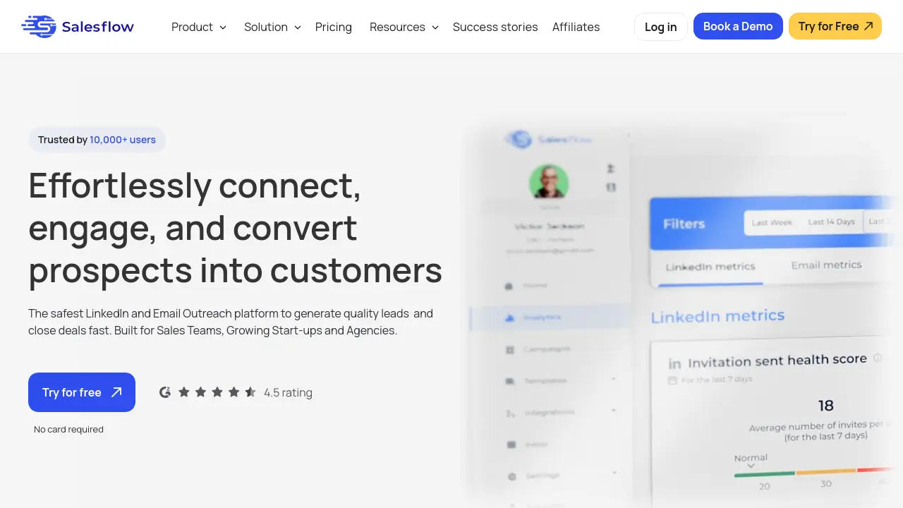 Screenshot of Salesflow