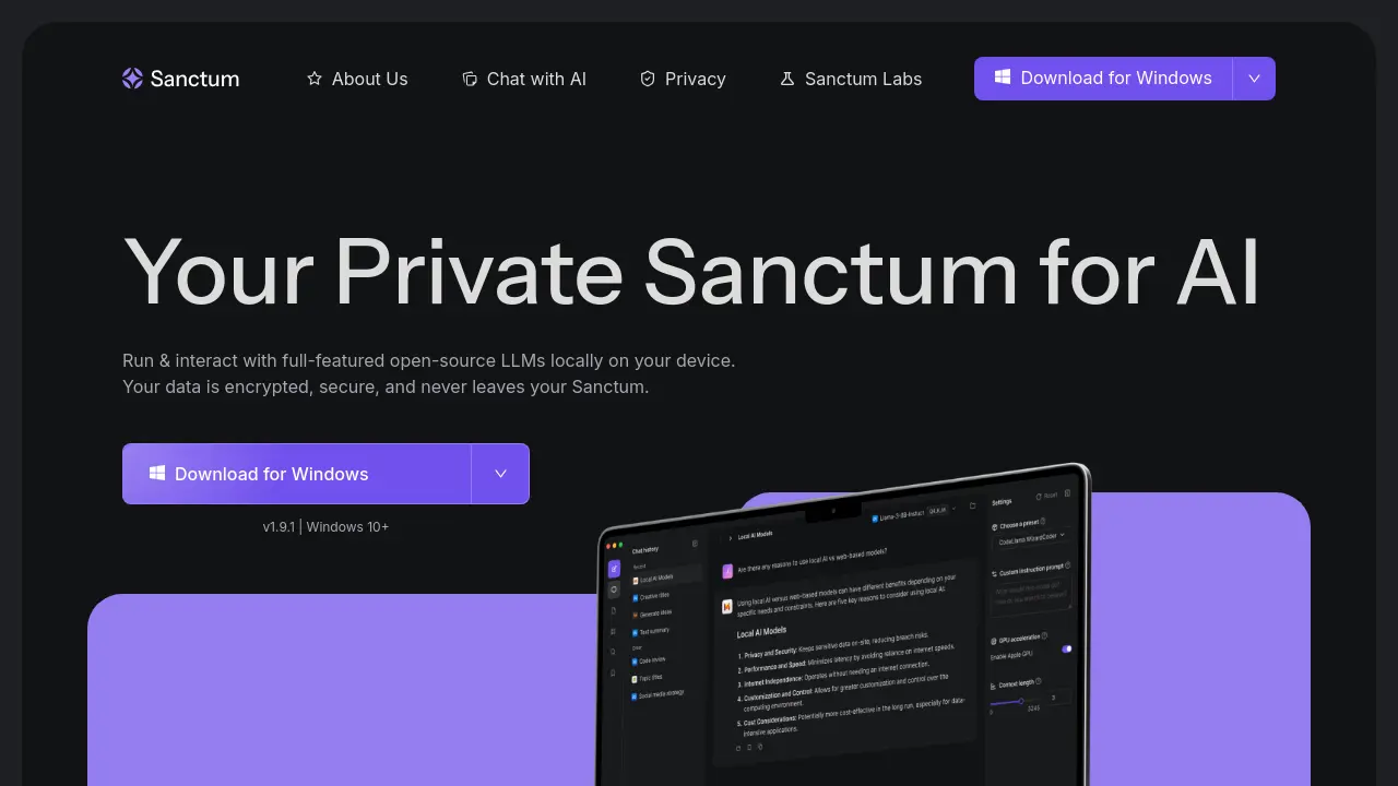 Screenshot of Sanctum
