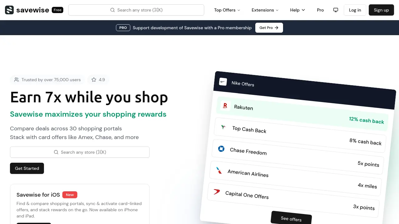 Screenshot of Savewise